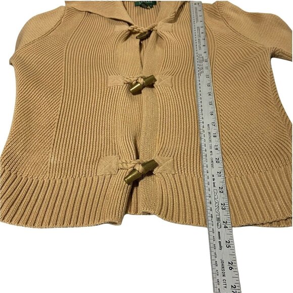 Lauren Ralph Lauren Cardigan Womens Size Medium Brown Sweater Toggle Button - Picture 4 of 10